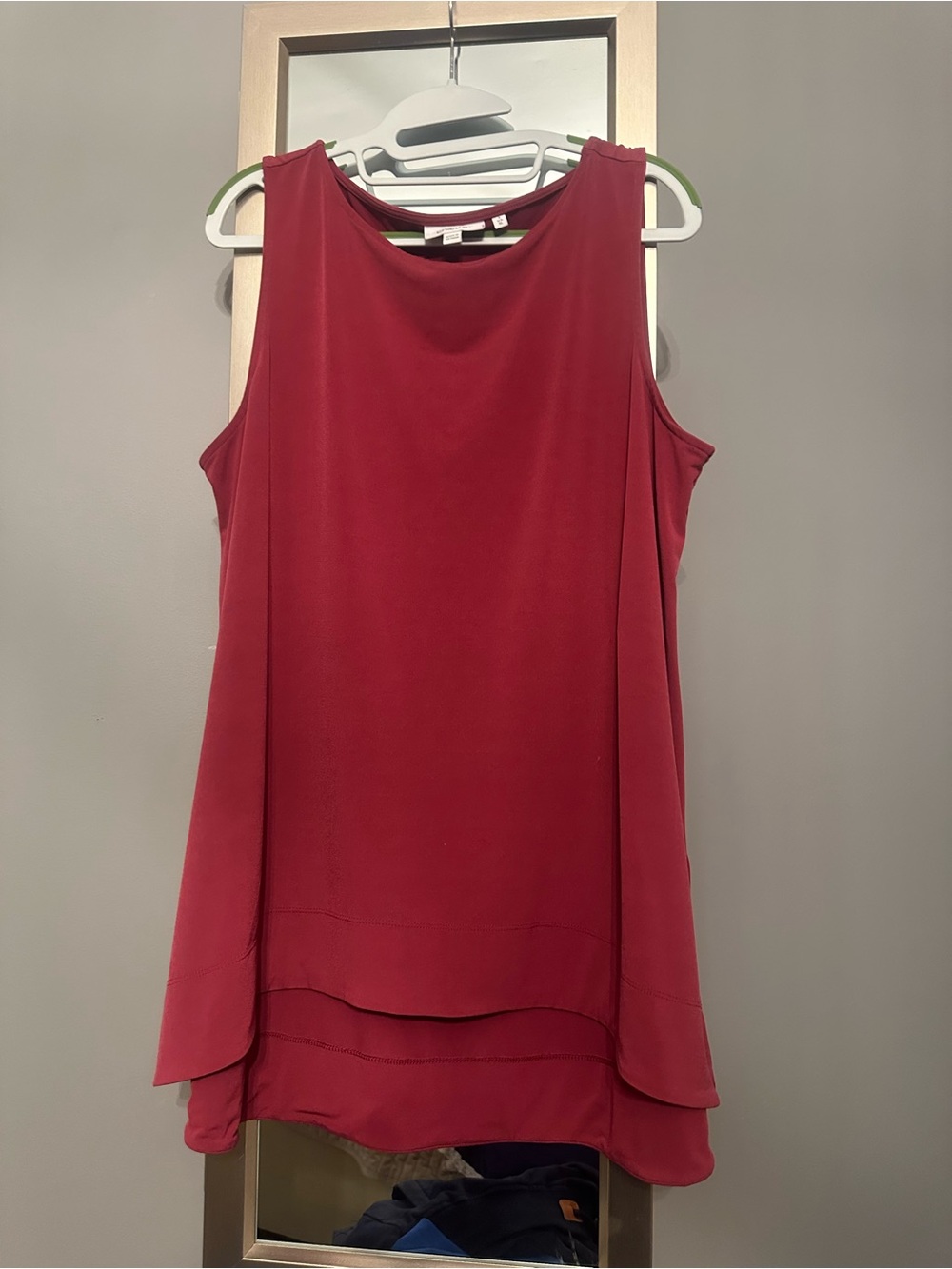 Chico's Sleeveless Layered Shift Dress - Burgundy Chico Size 3